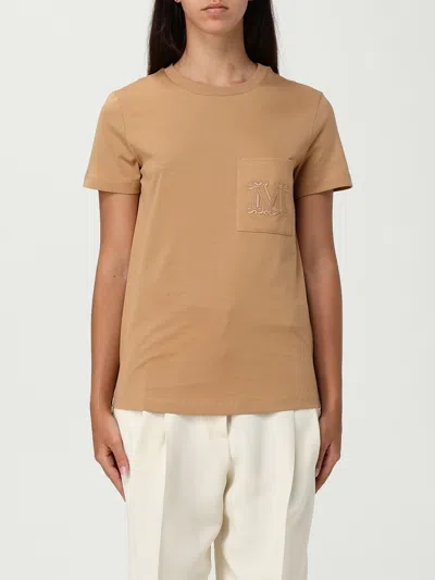 Max Mara Papaia Cotton Crew-neck T-shirt In Brown
