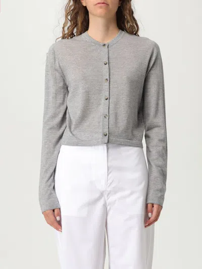 Khaite Button-front Wool-blend Cardigan In Silver