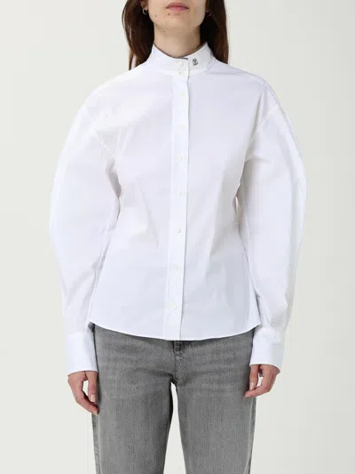 Brunello Cucinelli Stretch Cotton Poplin Shirt With Shiny Collar Detail In White
