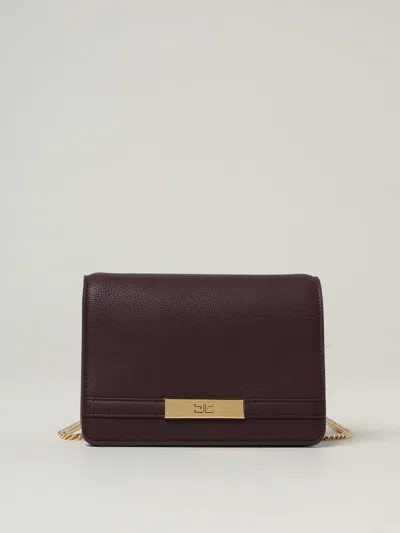 Elisabetta Franchi Rectangular Shoulder Bag Chain Strap In Red