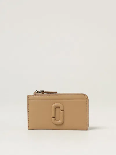 Marc Jacobs Camel Leather Card Holder In Brown