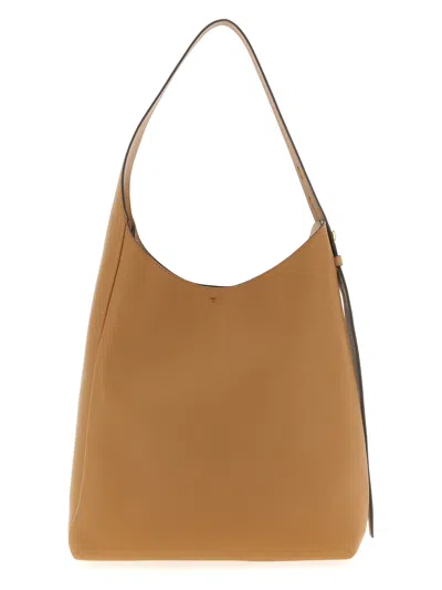 Tory Burch Romy Pebbled Leather Hobo Bag In Tiramisu