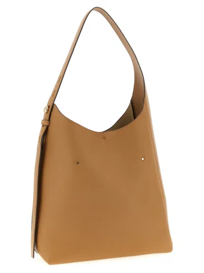 Tory Burch Romy Pebbled Leather Hobo Bag In Tiramisu