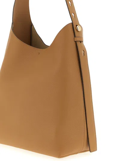 Tory Burch Romy Pebbled Leather Hobo Bag In Tiramisu