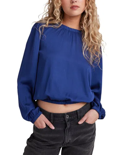 Bella Dahl Elastic Shirred Top In Blue