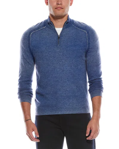 Autumn Cashmere Inked 1/4-zip Cashmere Pullover In Blue