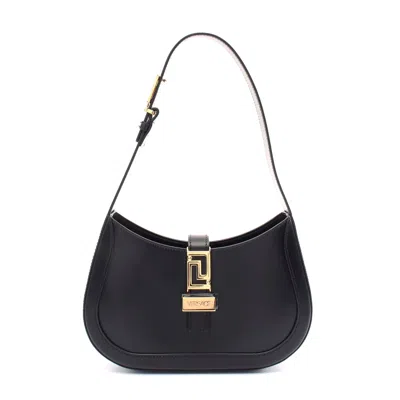 Versace Greek Hobo Bag In Black