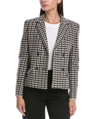 Theory Square Double-breasted Wool Tweed Jacket In Multi
