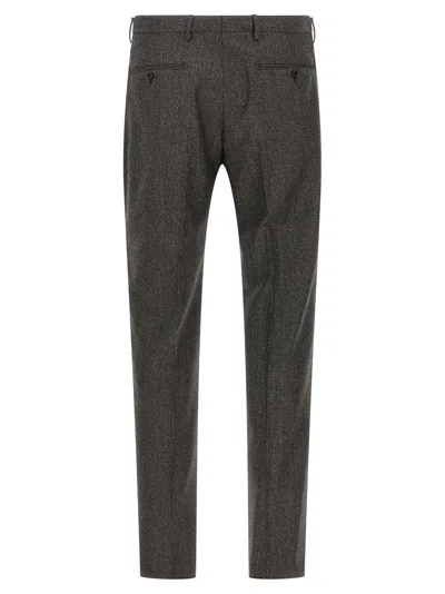 Tagliatore Micro Houndstooth Pattern Wool Suit With Blazer And Tailored Pants In Brown