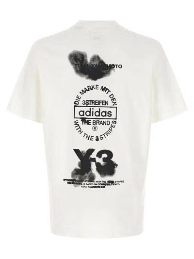 Y-3 Adidas Logo Cotton T-shirt In White