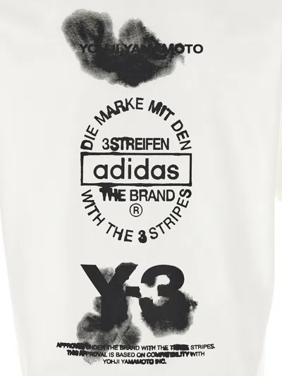 Y-3 Adidas Logo Cotton T-shirt In White