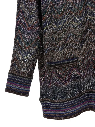 Missoni Oversized V-neck Cardigan With Zigzag Pattern In Multi