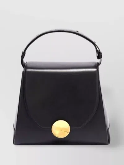 Jil Sander Bucket Bag With Structured Silhouette And Top Handle In Black