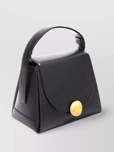 Jil Sander Bucket Bag With Structured Silhouette And Top Handle In Black