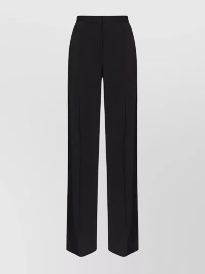 Pinko Black Pants With Pleated Details And Belt Loops In Tech Fabric Stretch Woman In Black