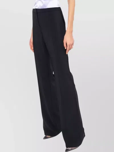 Pinko Black Pants With Pleated Details And Belt Loops In Tech Fabric Stretch Woman In Black