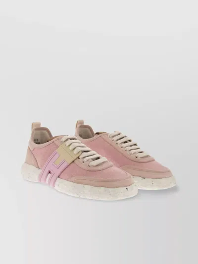 Hogan Rubber Pull Tab Contrast Sneakers In Neutral