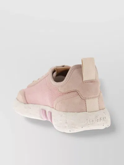 Hogan Rubber Pull Tab Contrast Sneakers In Neutral