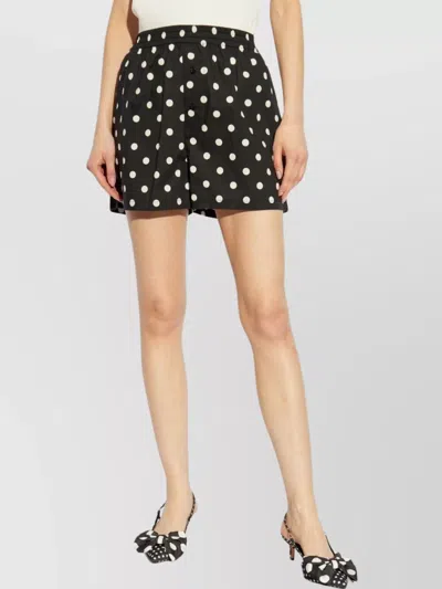 Moschino Dotted Shorts With Elastic Waistband And Button Detailing In Black