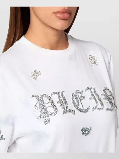 Philipp Plein Tie-dye T-shirt Man Fit Round Neck Ss Flowers In Multicolor