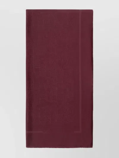 Elisabetta Franchi Fringed Rectangular Scarves Collection In Burgundy