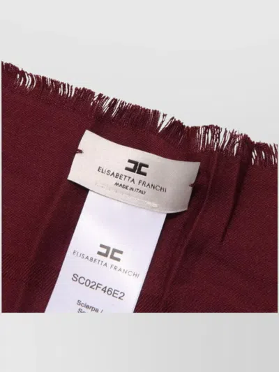 Elisabetta Franchi Fringed Rectangular Scarves Collection In Burgundy