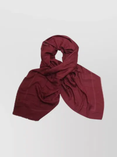 Elisabetta Franchi Fringed Rectangular Scarves Collection In Burgundy