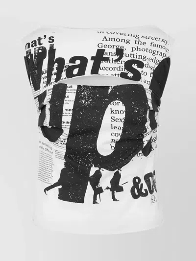 Moschino Graphic Print T-shirt With Cut-out Details In Multi