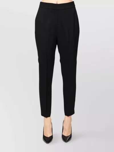Pinko Tailored Black Trousers With Fitted Waistband In Black