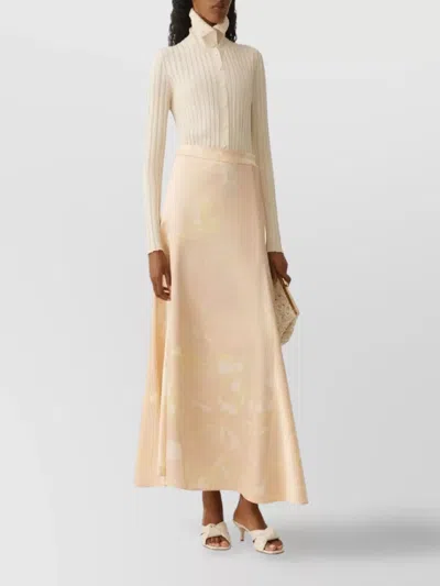 Fabiana Filippi Ribbed High Collar Top With Button-down Front In White