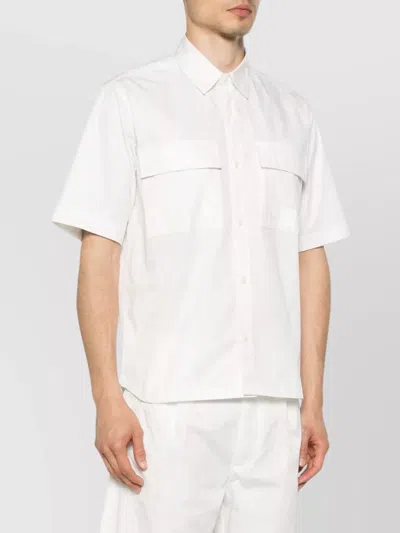 C.p. Company The Metropolis Series Gabardine Shortsleeve Shirt In White