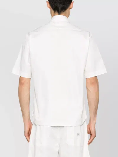 C.p. Company The Metropolis Series Gabardine Shortsleeve Shirt In White