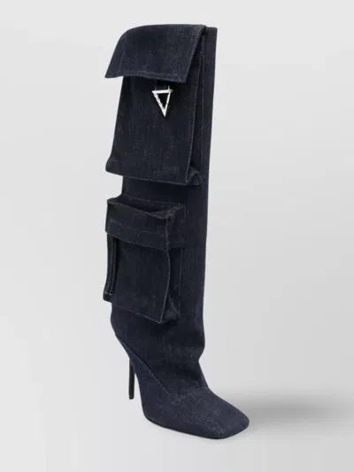 Attico Sienna Tube Boot 105mm In Blue