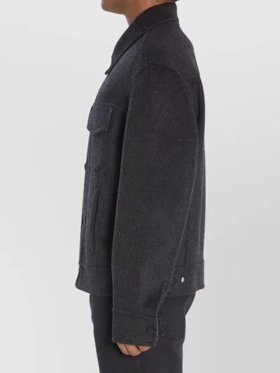 Ami Alexandre Mattiussi Adjustable Cuffs Chest Pockets Long Sleeves In Black