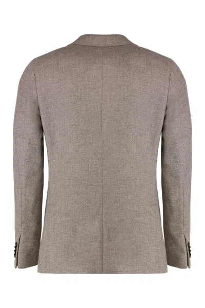 Zegna Single-breasted Notched-lapel Blazer In Neutral