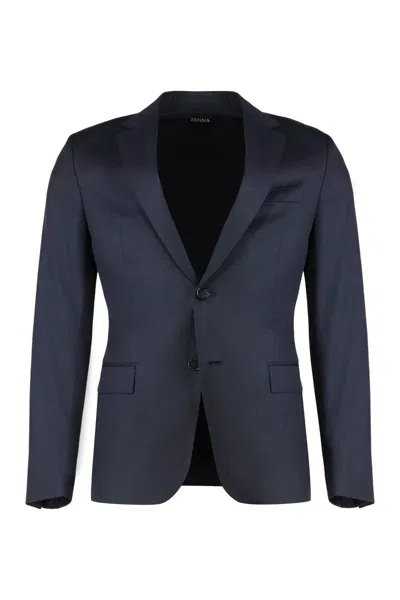 Zegna Wool Two-pieces Suit In Blue