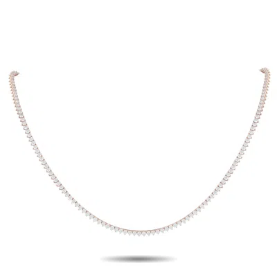 Lb Exclusive 14k Rose Gold 9.05ct Lab-grown Diamond Tennis Necklace Mf07-072325 In Metallic