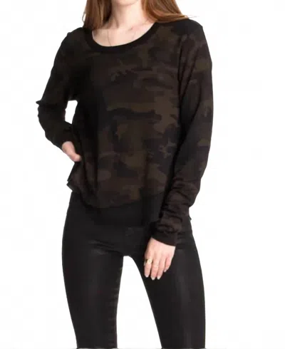 Chrldr Ava Long Sleeve - Mock Layer Long Sleeve T-shirt In Black Camo In Black