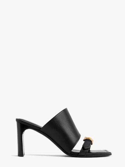 Balenciaga Bel Air Leather Sandals In Black