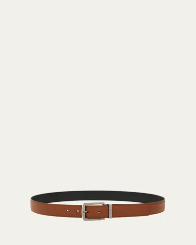 Ferragamo Double Sided Adjustable Leather Belt In Brown