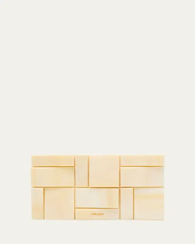 Cult Gaia Galleria Geometric-block Clutch Bag In White