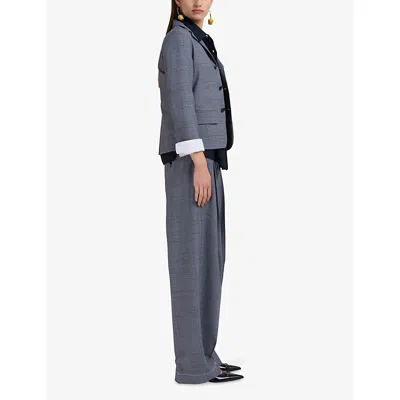 Marni Checked Wide-leg Trousers With Front Pleats And Concealed Zip