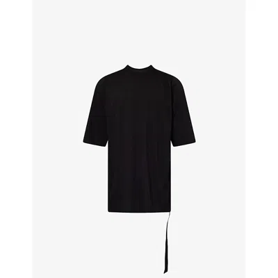 Rick Owens Drkshdw Drkshdw By Rick Owens Relaxed Fit Black Cotton T-shirt With Crew Neckline In Black