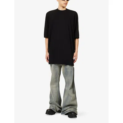 Rick Owens Drkshdw Drkshdw By Rick Owens Relaxed Fit Black Cotton T-shirt With Crew Neckline In Black