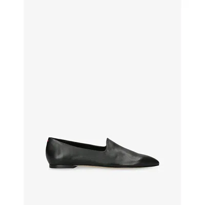 Aeyde Vanna Pointed-toe Leather Loafers In Black
