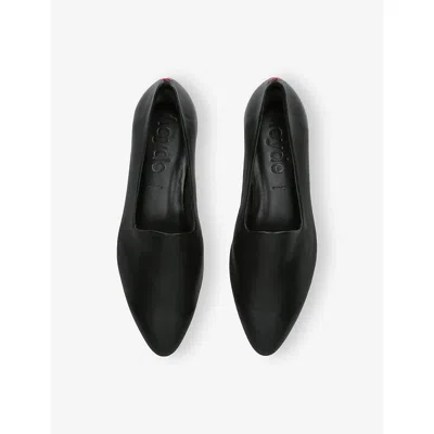 Aeyde Vanna Pointed-toe Leather Loafers In Black