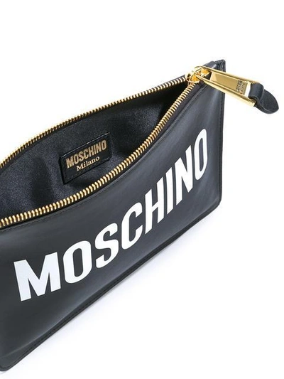 Shop Moschino Logo Print Clutch