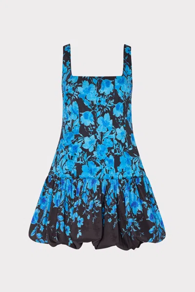 Milly Wylma Flower Mini Dress In Blue