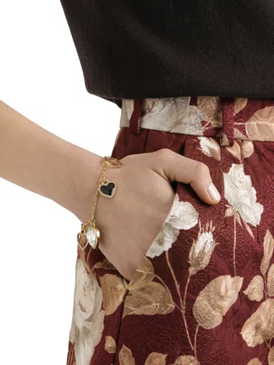 Dolce & Gabbana Women Italian Tailored Bracelet With Heart-shaped Charms In Gold
