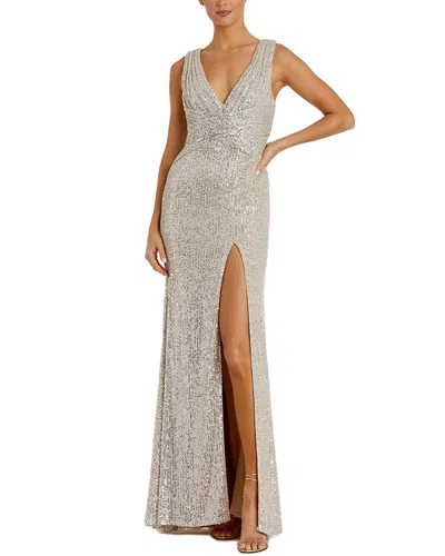 Mac Duggal Maxi Dress In Gray